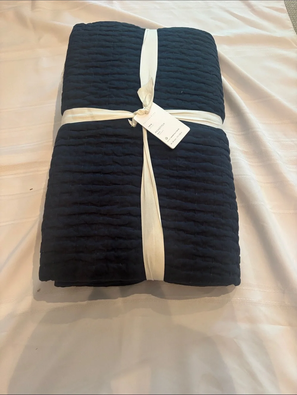 Pottery Barn Navy Quilted Bedspread - Deep Navy Home Bedding
